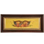 PATRIOTIC PLAQUE - Framed Panel decorated with eagle holding shield and "E Pluribus Unum" riband