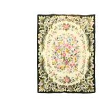 LARGE HOOKED RUG - 6'8" x 8'8" - Vintage Style Floral Rug initialed BH and dated 1971, having center