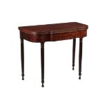 MARGOLIS SHERATON STYLE CARD TABLE - Custom Card Table made of select Caribbean mahogany, the shaped