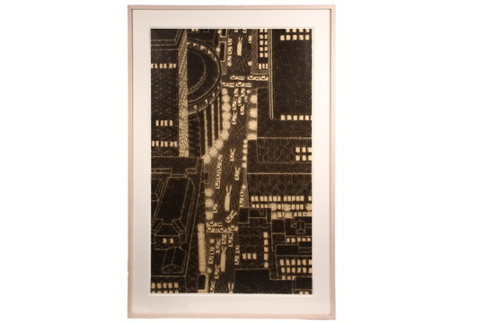 YVONNE HELENE JACQUETTE (NY/ME, 1934- ) - "Aerial View of 33rd Street", 1981, a monumental