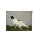 W.A. BONNELL (American Naive, 19th c) - Portrait of a Hunting Dog, captioned "Cushetunk's Diana