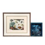 ETCHING & MIXED MEDIA COLLAGE - JUDITH HALL (Contemporary ME); "Shelf Life", color etching with