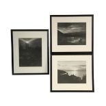 WARNER TAYLOR (ME, 1880-1958) - (3) Framed Matte Black & White Gelatin Photos of Monhegan Island,