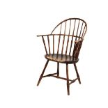 WINDSOR ARMCHAIR - Sack Back Bamboo Turned Windsor Armchair, New England, circa 1820, shaped