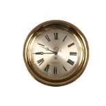 SHIP'S CLOCK - 10" Brass Cased Bulwark Mount Clock marked on the dial "Chelsea Clock Co., Boston,