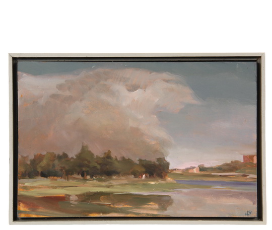 JANET CONLON MANYAN (Contemporary Saco, ME) - "Thunderhead, Portland", 1999, oil on panel, initialed