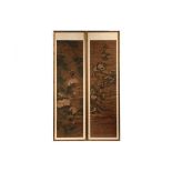 PAIR OF CHINESE SCROLLS - Qing Dynasty, Emperor Kangxhi Imperial Scrolls on Silk of Birds on