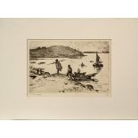 FRANK WESTON BENSON (MA, 1862-1951) - "The Landing", etching on paper, (1915), Paff 70, pencil