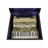 QUALITY ACCORDIAN - Crucianelli Pancordian in pearl grey, 41/120 key, made in Italy circa 1950, with