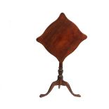 FEDERAL CANDLESTAND - Mahogany Shaped Serpentine Tilt Top Stand set on ring and urn turned shaft