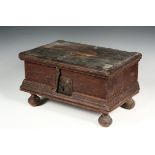 EARLY KEEPSAKE BOX - Period William & Mary Miniature Chest, circa 1695, a medium sized pine footed