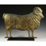 WEATHERVANE - Merino Ram in somewhat abstracted and flattened form, in copper and zinc with most