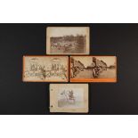 HISTORIC NATIVE AMERICAN PHOTOS: (1) CABINET CARD, (2) STEROVIEW CARDS & SMALL ALBUM - All Albumen