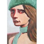 Frank McFadden (Scottish born 1972) Framed oil on canvas, signed ‘Girl Portrait’ 29cm x 23cm