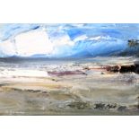 Nael Hanna (Scottish / Iraqi born 1959) ARR Framed oil on canvas, signed ‘Seascape’ 29cm x 39cm