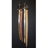 TWO INDIAN SWORDS (FIRANGI), 17TH/18TH CENTURY the first with straight blade double-edged towards