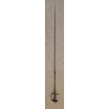 AN UNUSUAL INDIAN SPEAR, 19TH CENTURY with long steel spike, the upper two-thirds of tapering square