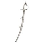 AN ARAB SILVER-MOUNTED SWORD (SHAMSHIR) FOR A CHILD, 19TH CENTURY with curved single-edged blade,