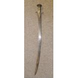 AN INDIAN SWORD (TALWAR), 19TH CENTURY with curved fullered blade double-edged towards the point,