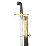 AN OTTOMAN SWORD (KILIG), TURKEY, 19TH CENTURY with curved fullered blade formed with a hatchet