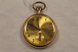 A 14ct gold Longines pocket watch. CONDITION REPORT: Gross weight 67g. Internal numbered 4061795,