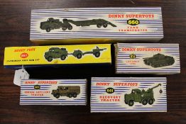 A Dinky Toys 25-Pounder Field Gun Set 697, together with Dinky Centurian Tank 651,
