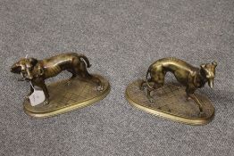 A bronze study of a greyhound, height 18