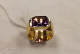A 14ct gold amethyst ring. CONDITION REPORT: Gross weight 24.6g.