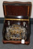 A late Victorian inlaid walnut decanter
