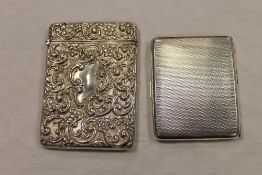 A silver card case, Birmingham 1908, together with a silver cigarette case. (2) CONDITION REPORT: