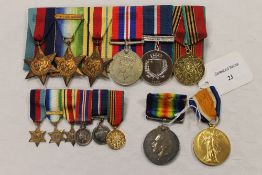 Two WW I medals awarded to W.T. ENG. W.A. Murray. R.N.A, together with a group of six WW II medals