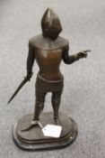 After Clinet - bronze study of a knight