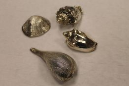 Four Mario Buccelati sterling silver mounted shells. (4) CONDITION REPORT: Good condition, each also