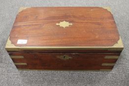 A nineteenth century brass mounted mahogany writing box, width 45.5 cm. CONDITION REPORT: Good