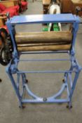 A Victorian mangle painted in blue, heig