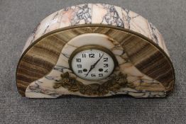 A French domed marble mantle clock, width 45.5 cm. CONDITION REPORT: Good condition with gilt