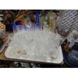 TRAY OF CRYSTAL AND GLASS