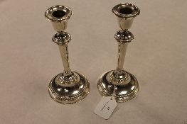 A pair of silver candlesticks, Adie Brothers, Birmingham 1975, height 21 cm. (2) CONDITION REPORT: