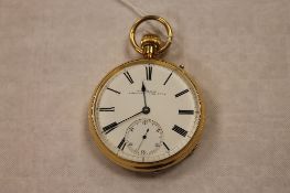 An 18ct gold pocket watch, retailed by Reid & Sons, gross 134.5g. CONDITION REPORT: Excellent