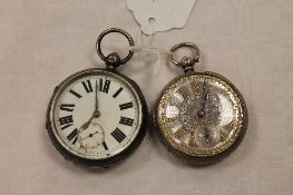 Two silver pocket watches, London 1932 & Chester 1897. (2) CONDITION REPORT: Mostly good