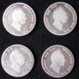 (4) Silver 4d. Will. IV. 4 x 1836. All G