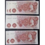 (7) Banknotes. 10/-. Fforde. B310. B..N,