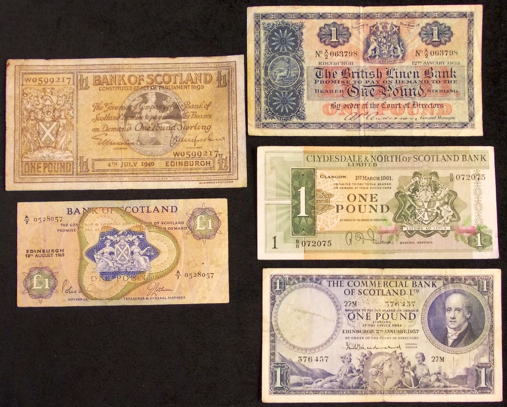 (5) Bank of Scotland. £1. 4th July 1940.