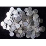 Collection of pre-1947 silver 3d. 349gms