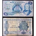 (2) Bank of Scotland. £5. 1974. VF. Clyd