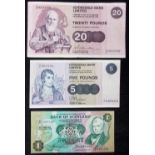 Banknotes. (3) Clydesdale Bank Ltd. £20.