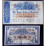 (2) Banknotes.  Royal Bank of Scotland.
