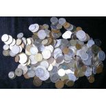 Bag of various foreign coins.