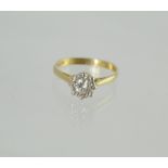 Diamond solitaire ring with brilliant ap