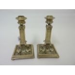 Pair of 19th century brass candlesticks,